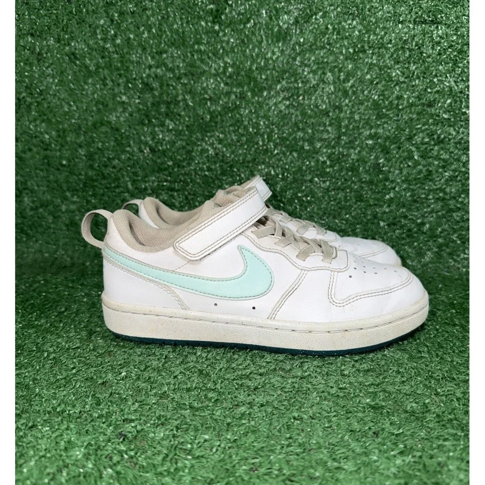 Nike Court Borough Low Youth Size‎ 1Y Blue White Comfort Shoes Slip On Sneakers